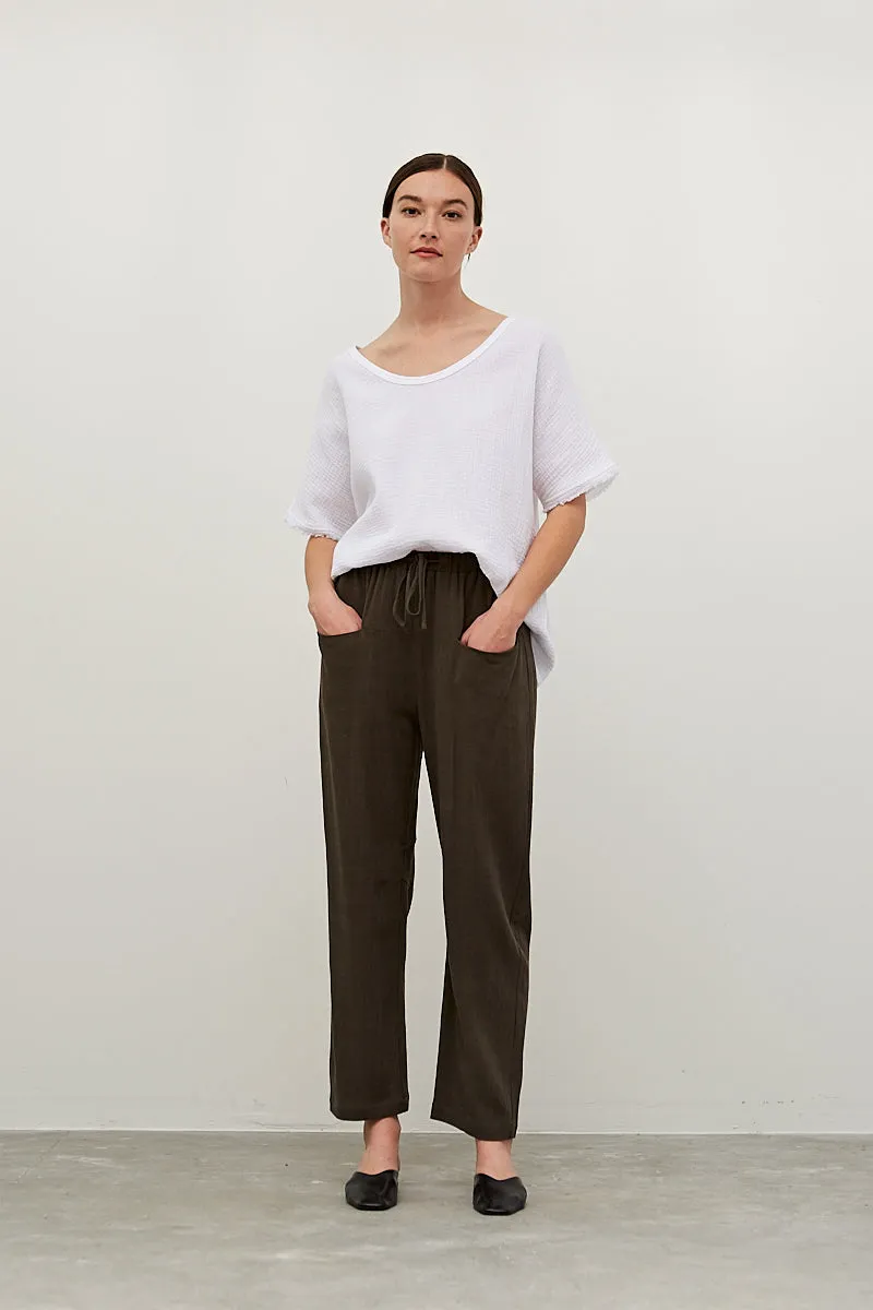 Dark Olive Linen Pants