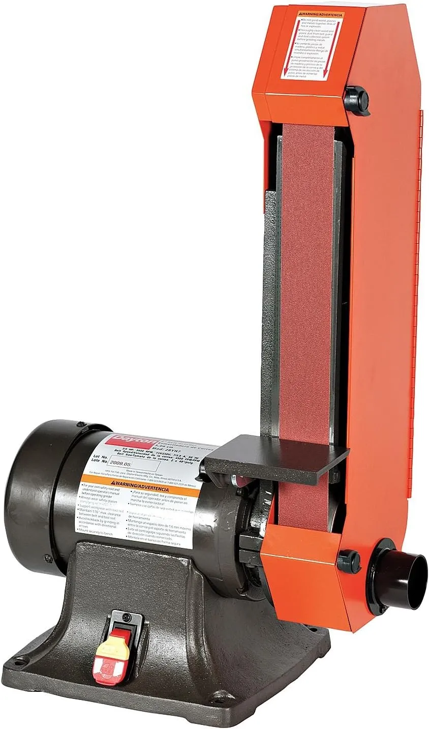 DAYTON 2RYN8 Belt Grinder, 3/4 HP, 120/240V, 7/3.5A, 4x36