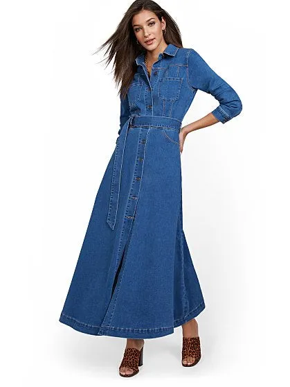 Denim Maxi Shirtdress
