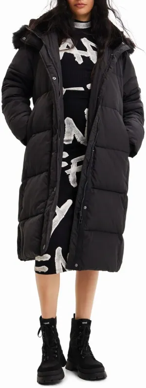 Desigual womens Padded Long Overcoat