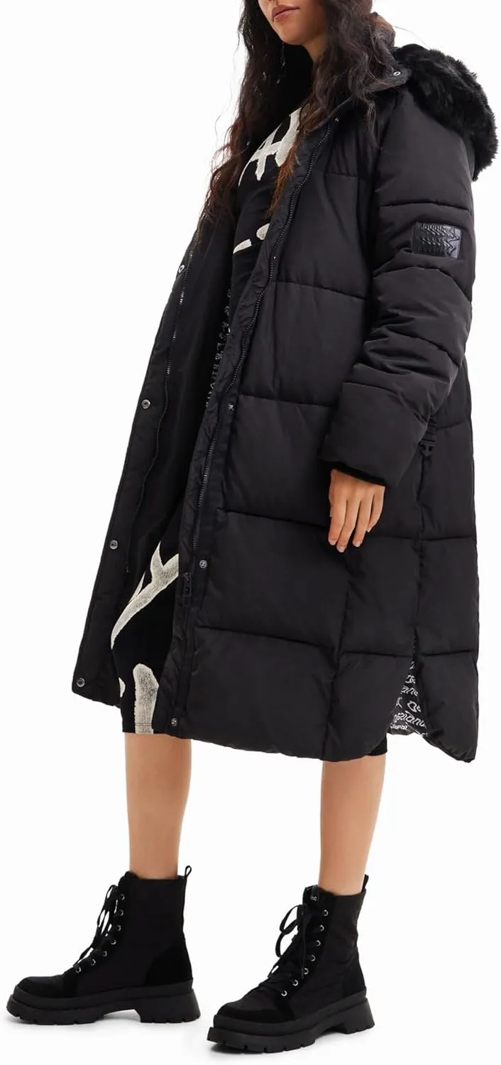 Desigual womens Padded Long Overcoat