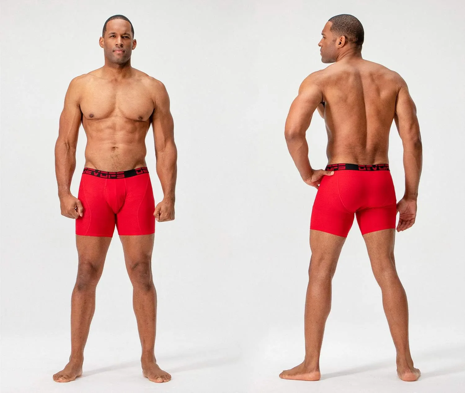 DEVOPS Men's Perfomance Cool Dry Mesh Underwear Boxer Trunk 6-inch Brief (3 Pack)