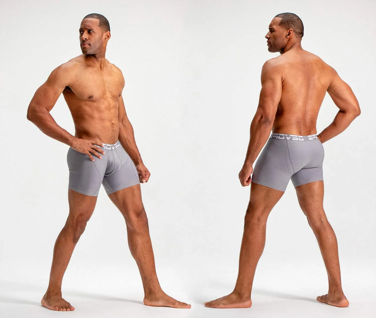DEVOPS Men's Perfomance Cool Dry Mesh Underwear Boxer Trunk 6-inch Brief (3 Pack)