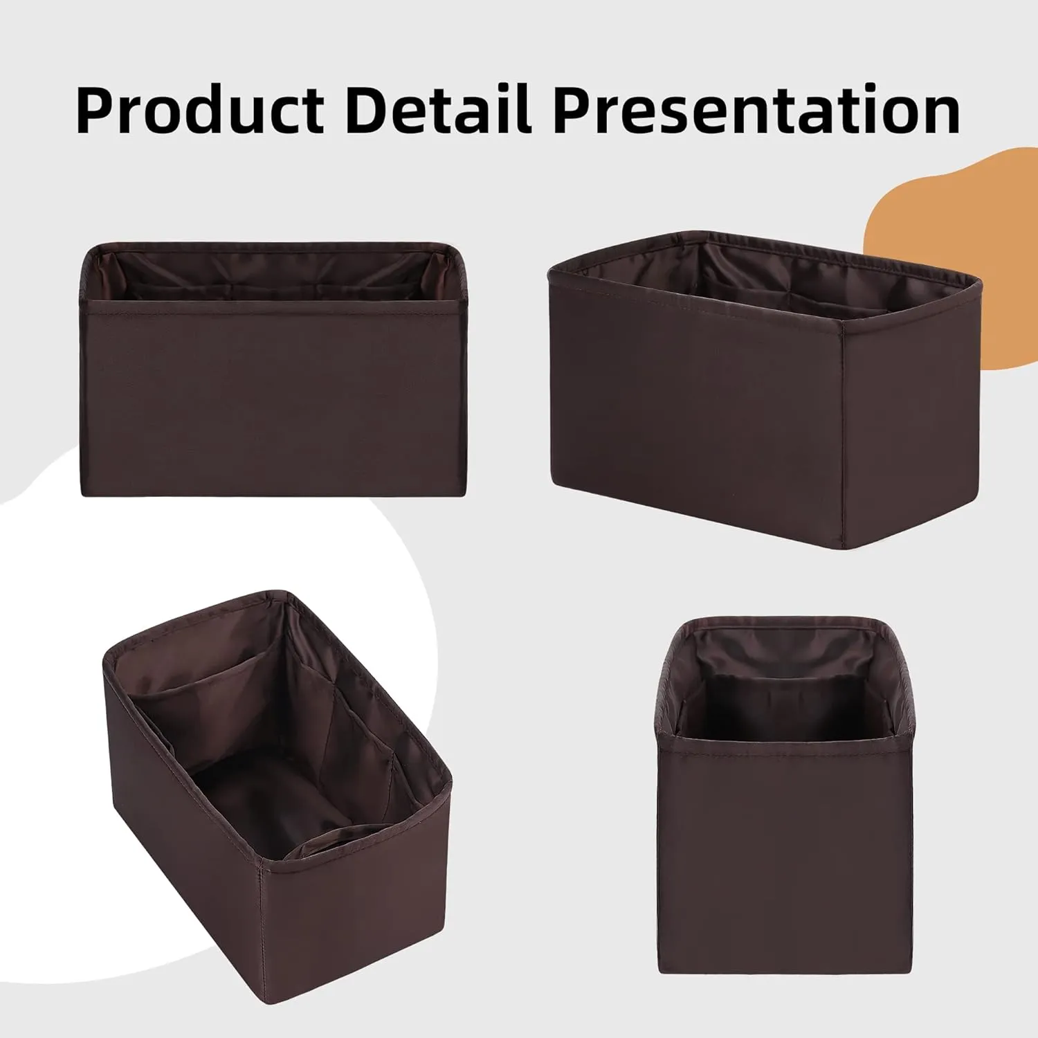 DGAZ Silk Purse Organizer Insert Fits LV Speedy 16/20/25/30/35/45 bags，Silky Smooth Bag Organizer，Luxury Handbag & Tote Shaper（Global Brown，SP16）
