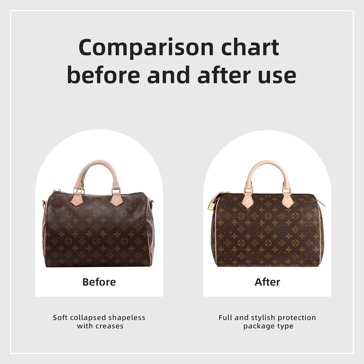 DGAZ Silk Purse Organizer Insert Fits LV Speedy 16/20/25/30/35/45 bags，Silky Smooth Bag Organizer，Luxury Handbag & Tote Shaper（Global Brown，SP16）