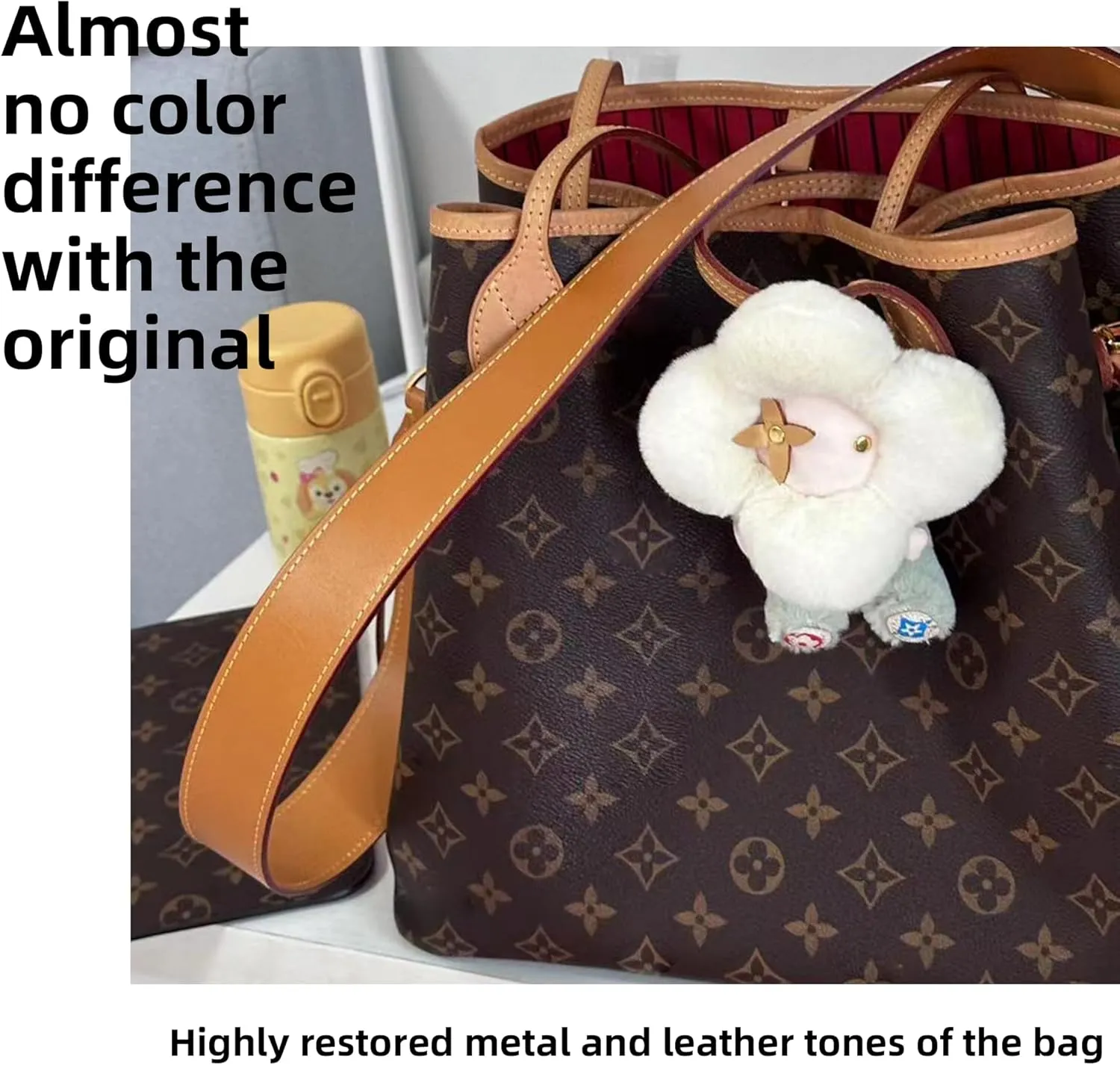DGAZ Vachetta Leather Crossbody Strap for Neverfullbag with Gift Box, Handmade DIY purse strap