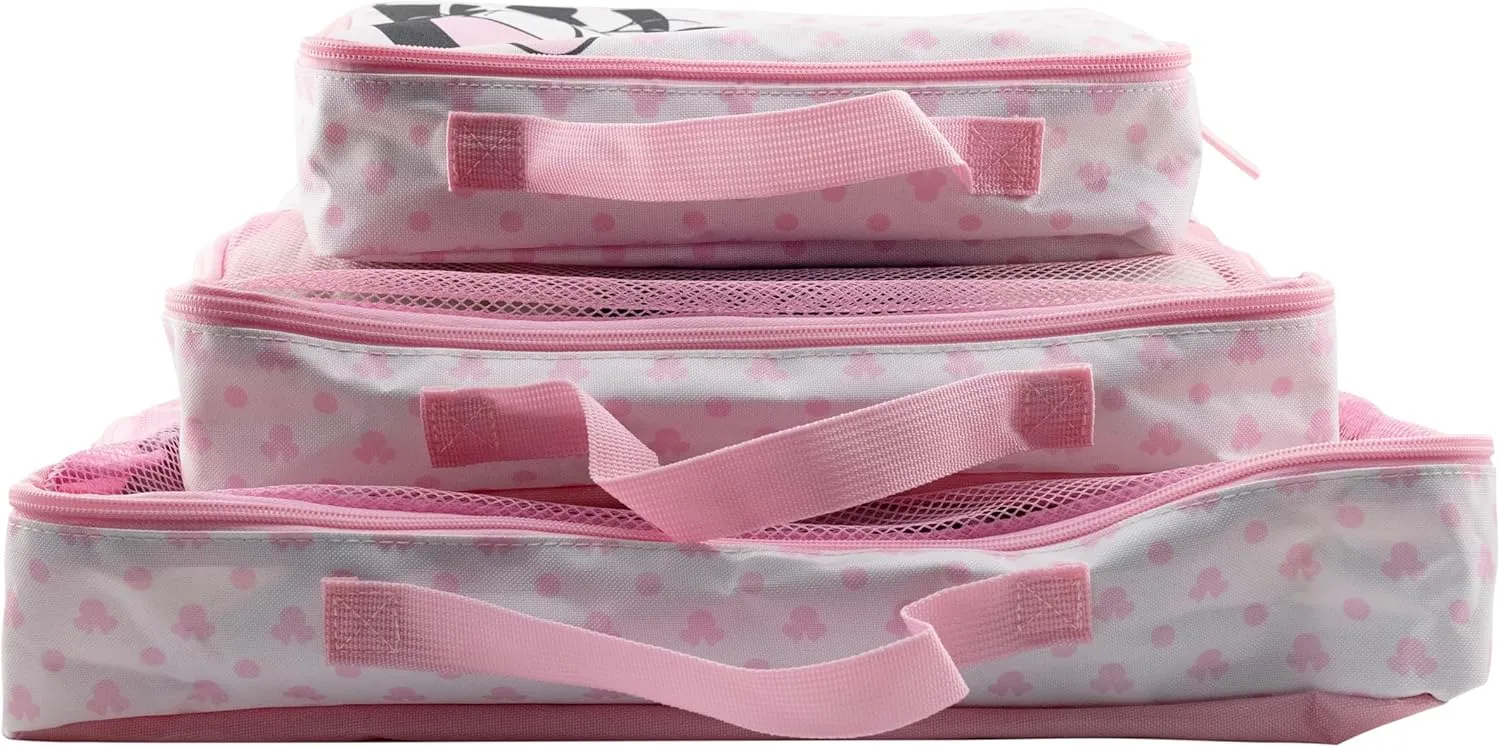 Disney Minnie Mouse Packing Cubes for Travel | Minnie Mouse Travel Accessories Travel Bags Luggage Organizer for Girls, Boys, Unisex | Minnie Kid Travel Size Travel Cubes for Packing
