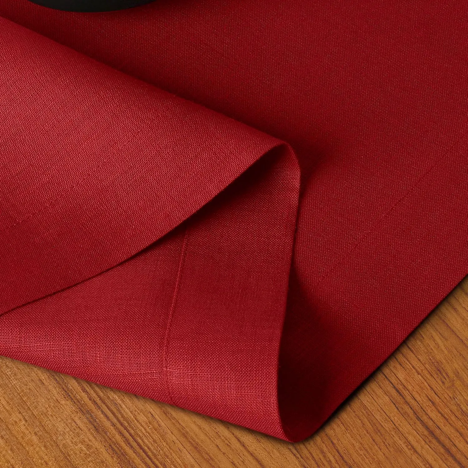 D'Moksha Homes Linen Table Runner 14 x 72 Inch - 100% Pure Linen Red Table Runner - Machine Washable Farmhouse Table Runner for 4th of July
