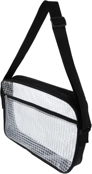 DOITOOL Anti- Static Clear PVC Bag Cleanroom Engineer Tool Bag Transparent Tool Organizer Carrier Transparent Cross Body Shoulder Bag for Computer Tool Working Black