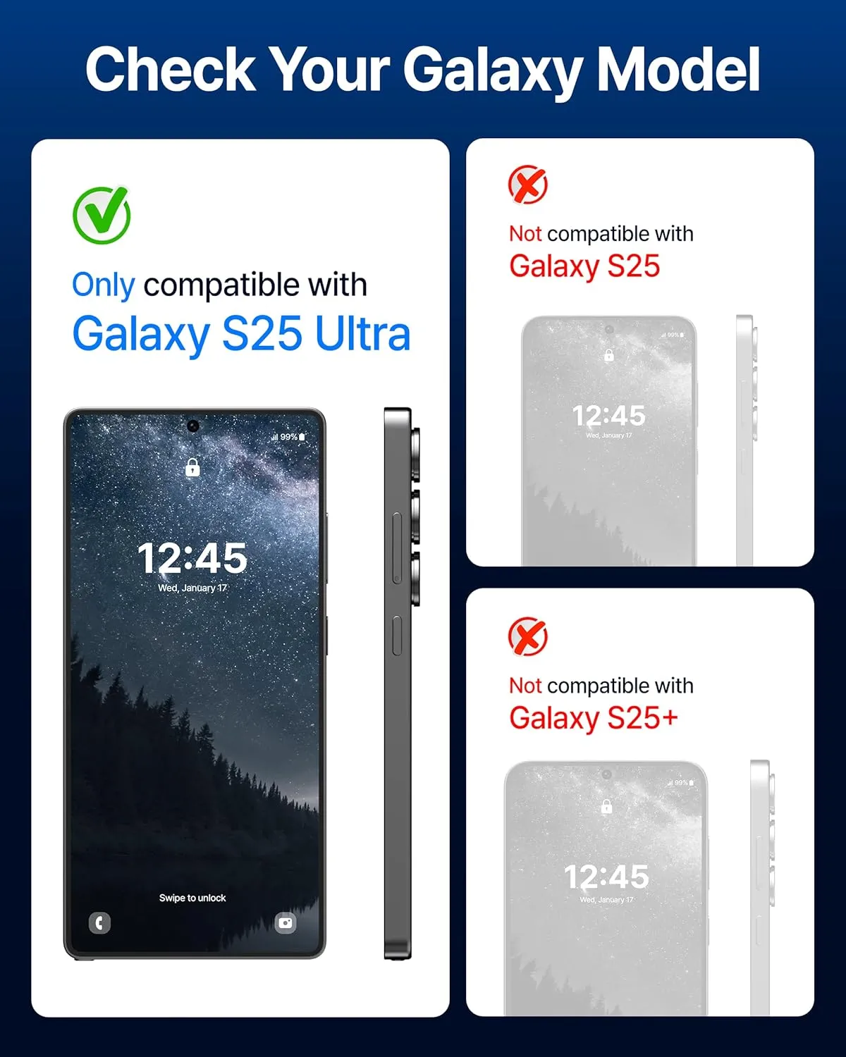 DOME GLASS Whitestone for Samsung Galaxy S25 Ultra [Perfect Full Coverage] Tempered Glass Screen Protector with a technical patent [2Pack]