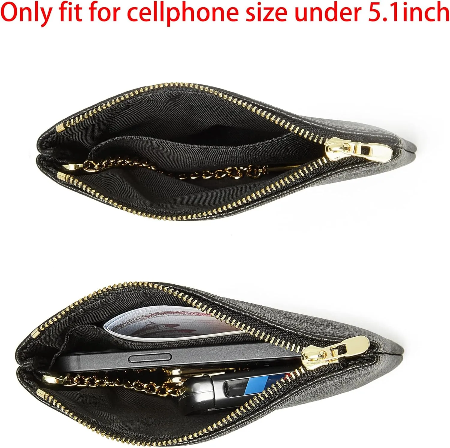 DORIS&JACKY Small Leather Coin Purse Mini Keychain Pouch Card Holder For Men Women (6-White)