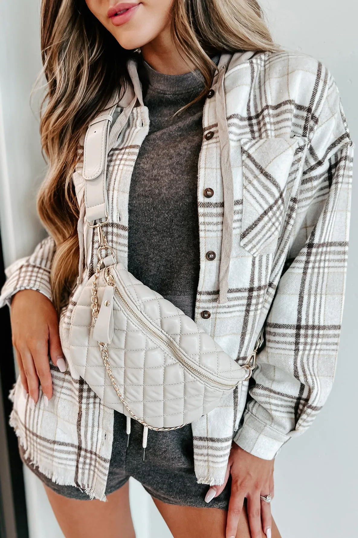 Downtown Adventures Quilted Bum Bag (Taupe)