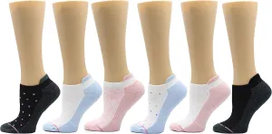 Dr. Motion Womens Low Cut Cushioned Breathable Compression Ankle Socks with Arch Support 6 Pairs