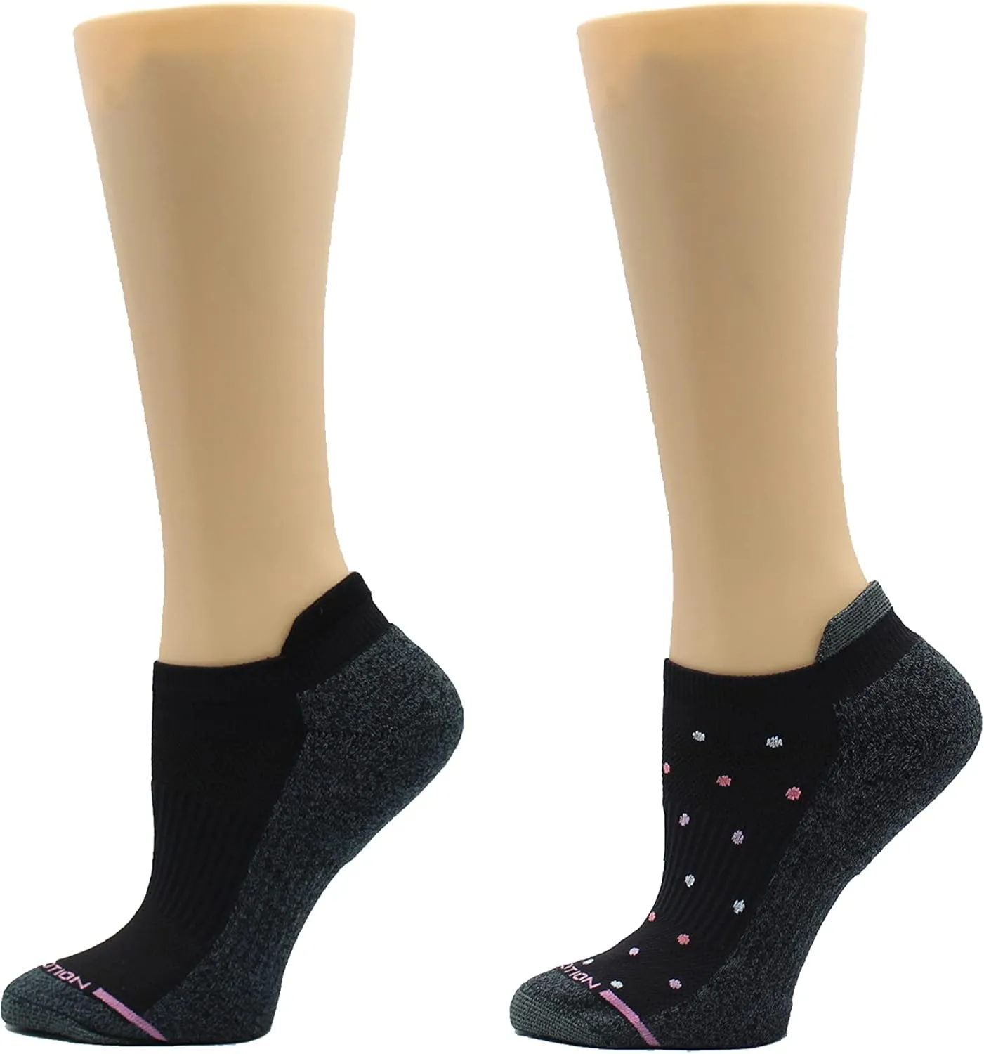 Dr. Motion Womens Low Cut Cushioned Breathable Compression Ankle Socks with Arch Support 6 Pairs