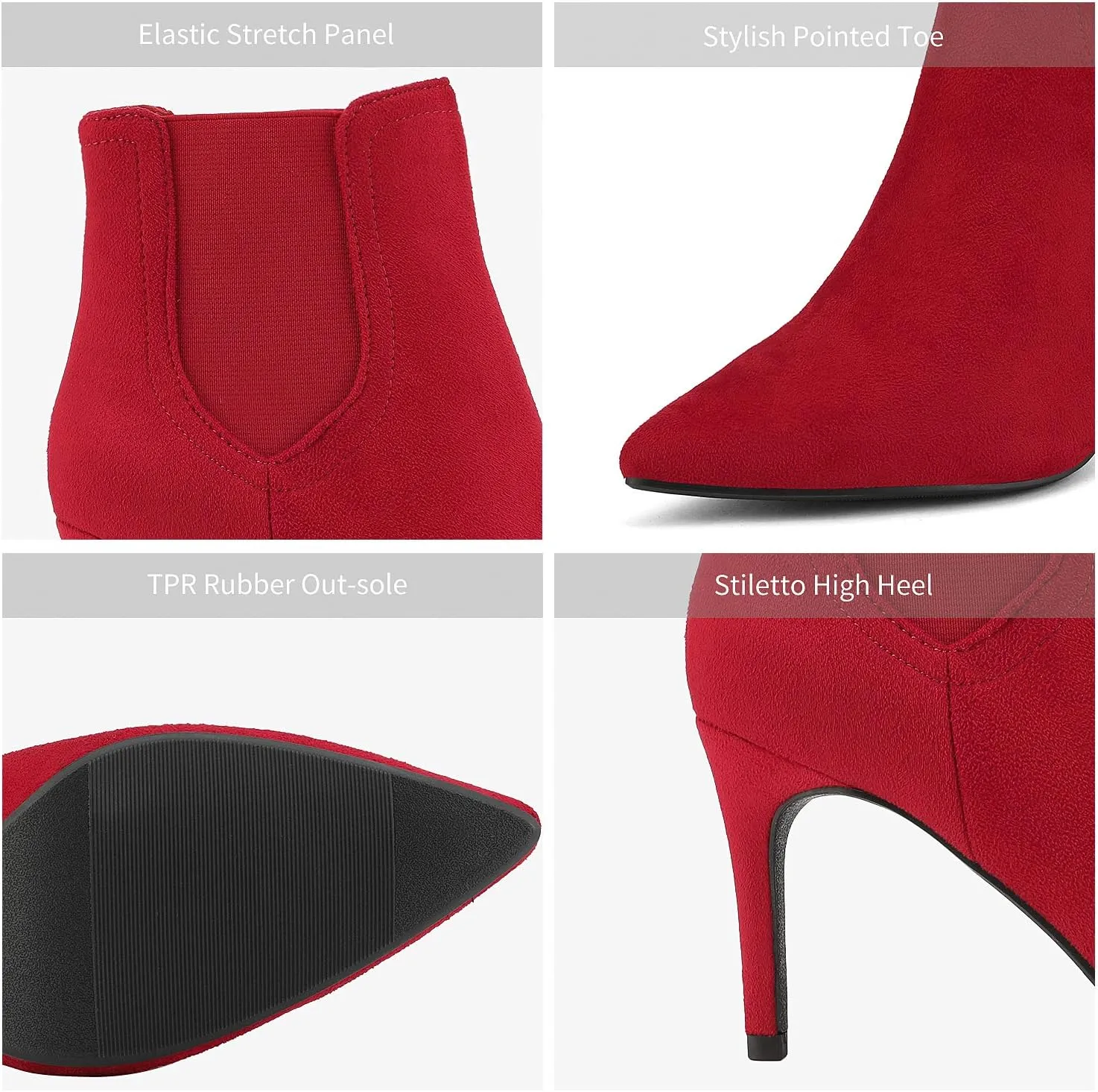 DREAM PAIRS Women's Pointed Toe Stiletto High Heel Ankle Booties