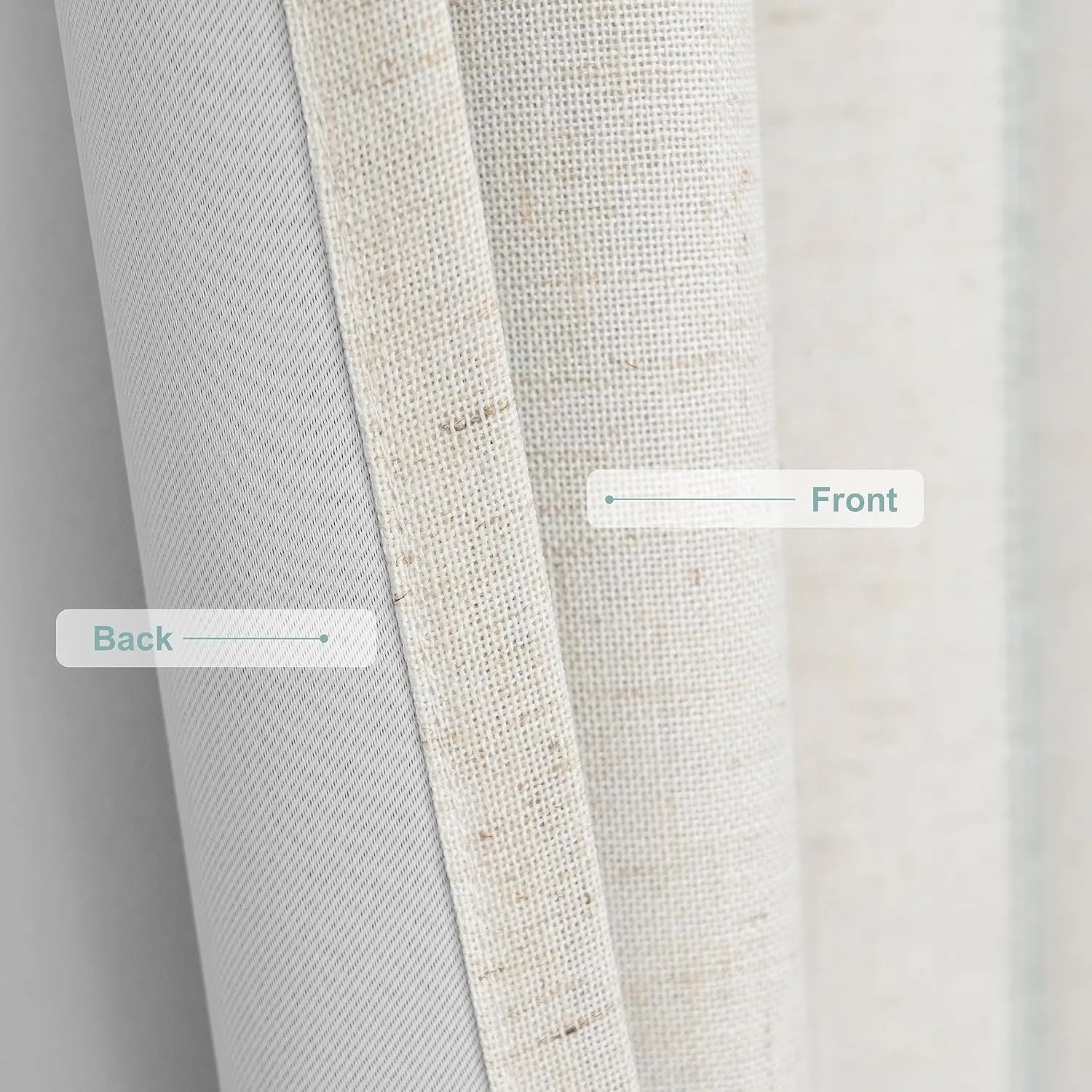 DriftAway Farmhouse Linen Blend Blackout Curtains 84 Inches Long for Bedroom Vertical Striped Printed Linen Curtains Thermal Insulated Lined Treatments for Living Room 2 Panels W52 x L84 Green