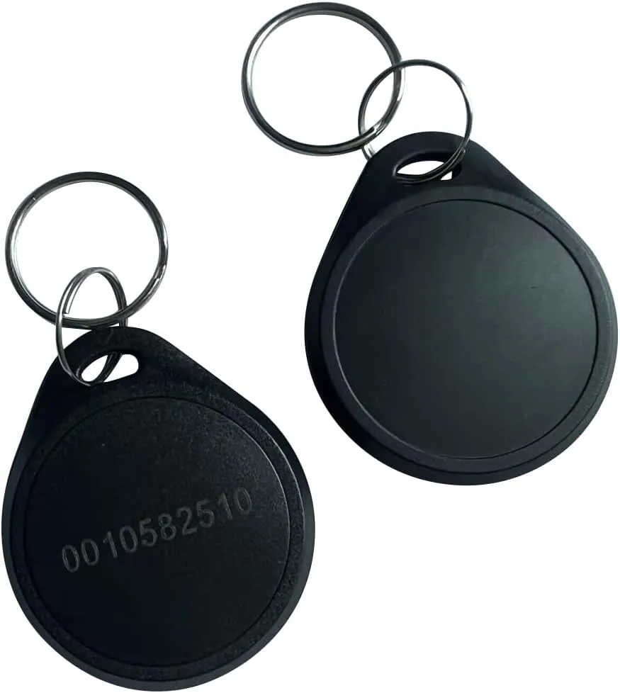 Dual Frequency RFID Key Fob 125Khz EM4100 and 13.56Mhz MIFARE Classic 1K Chip (Pack of 10) (Black)