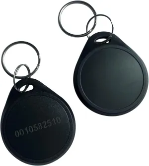 Dual Frequency RFID Key Fob 125Khz EM4100 and 13.56Mhz MIFARE Classic 1K Chip (Pack of 10) (Black)