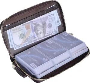 Easyoulife Credit Card Holder Wallet Womens Zipper Leather Case Purse RFID Blocking