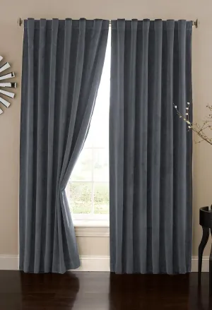 ECLIPSE Bradley Modern 100% Blackout Thermal Rod Pocket Curtain for Bedroom, Living Room, or Theater (1 Panel), 50 in x 95 in, Stone Blue