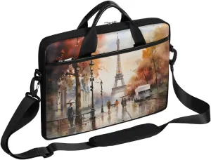 Eiffel Tower Spring Flowers 15 Inch Laptop Bag Laptop Shoulder Bag Computer Cases for Laptops or Tablets