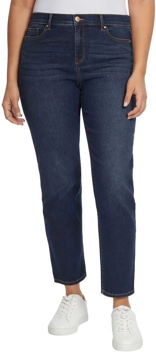 Ella Moss Women's Mid Rise Slim Straight Ankle Jeans