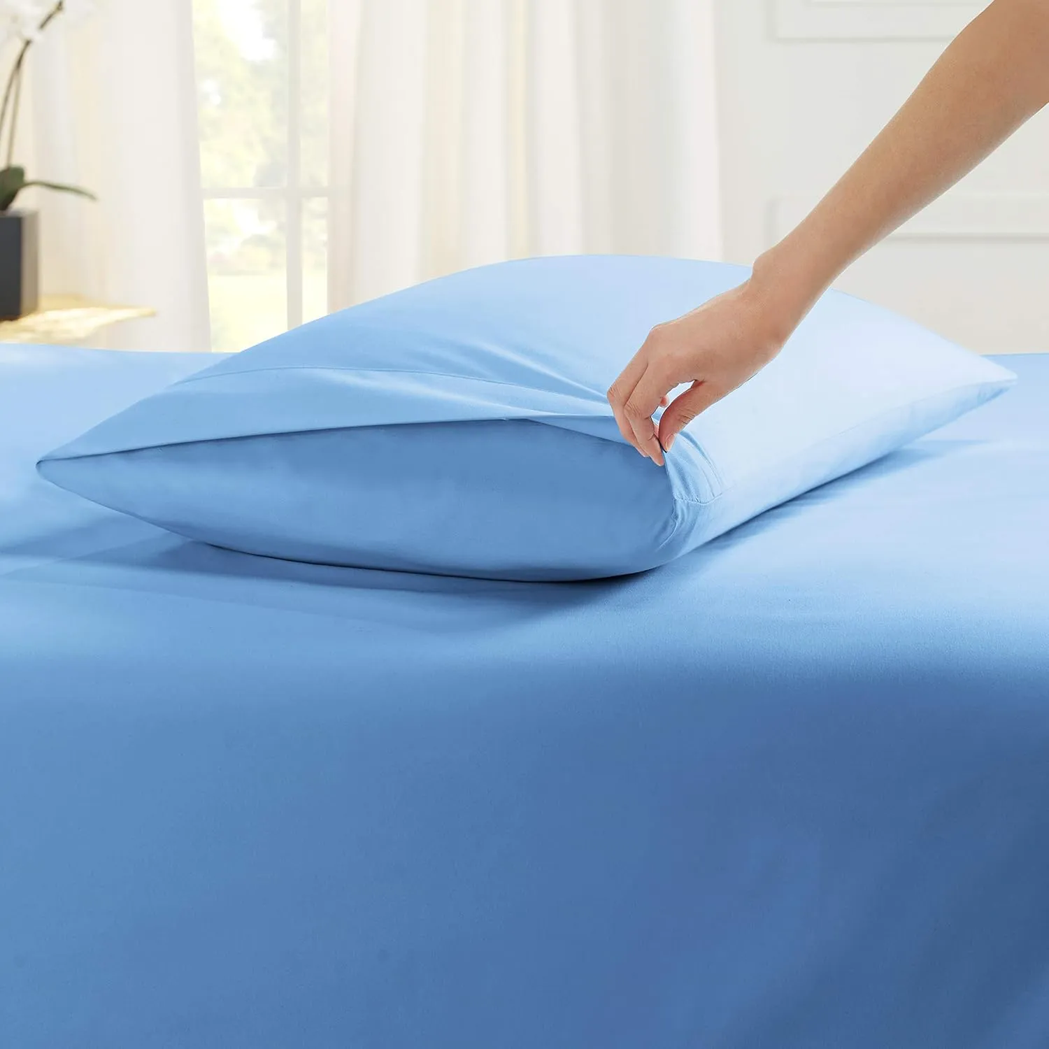 Empyrean Twin XL Sheets Set - 110 GSM 4 Piece Bed Sheets for Twin XL Size Bed, Hotel Luxury Sheets, Soft Bedding Sheets & Pillowcases - Calm Blue