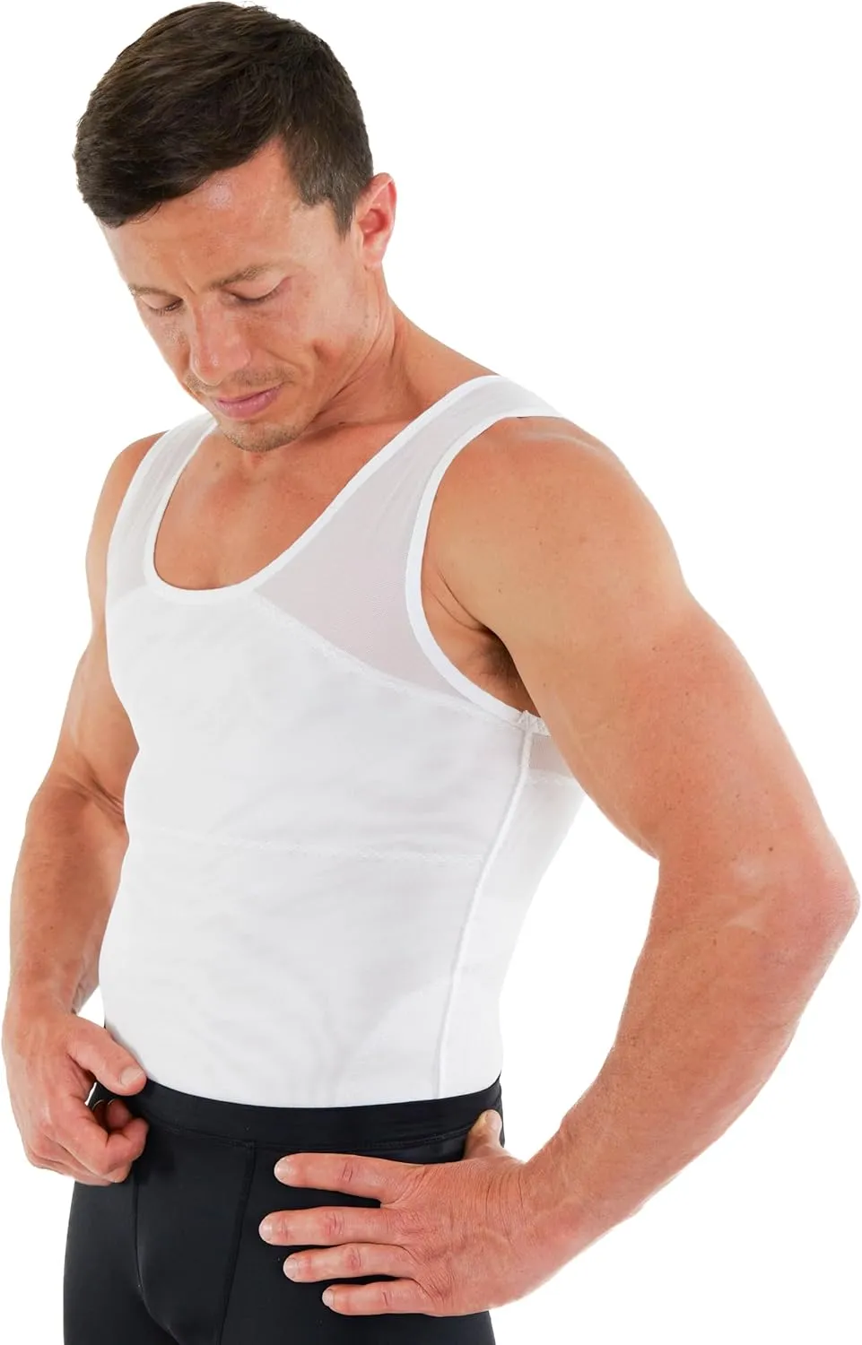 Esteem Apparel Original Men's Chest Compression Shirt to Hide Gynecomastia Moobs Shapewear
