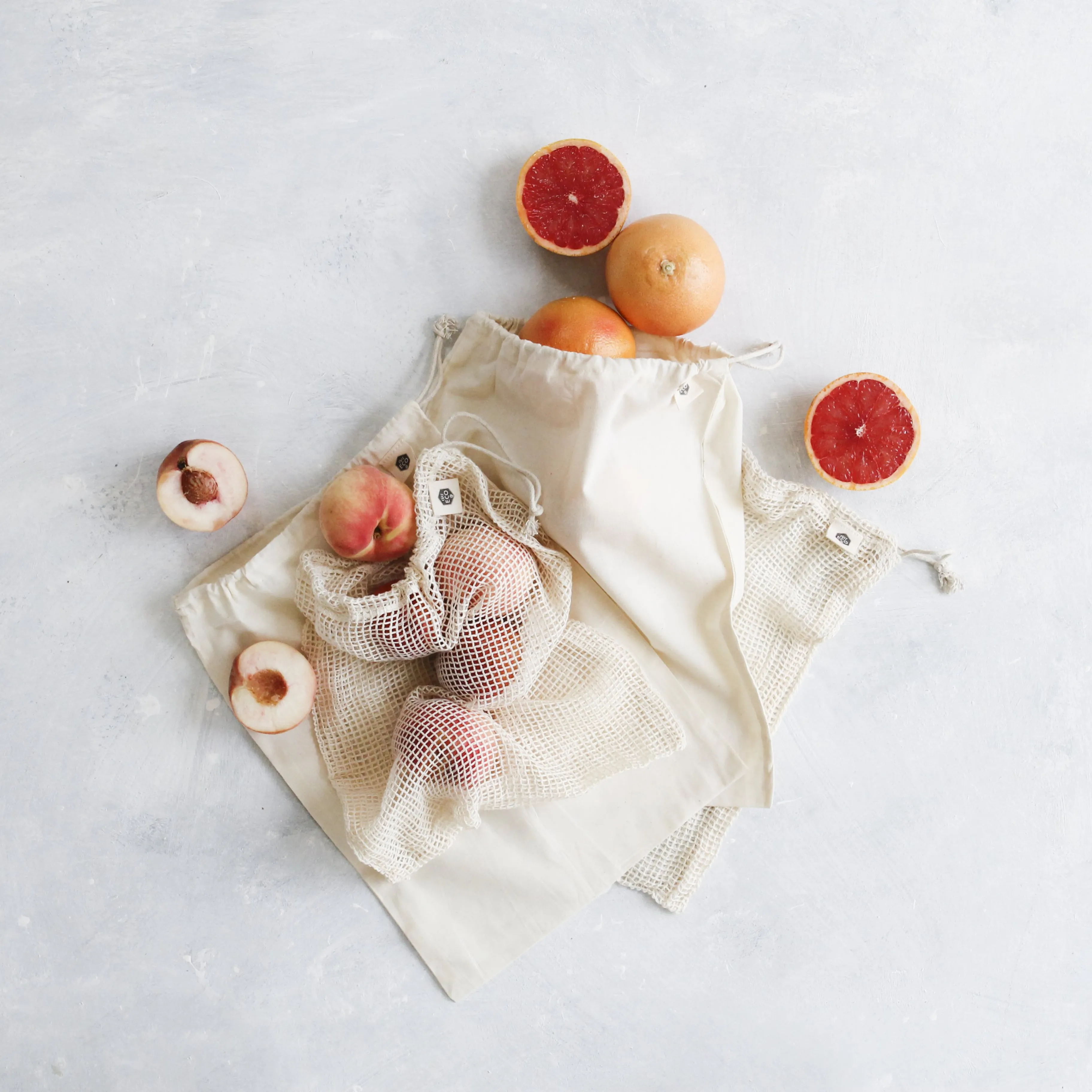 Ever Eco Organic Cotton Mixed Set Produce Bags - 4 Pack