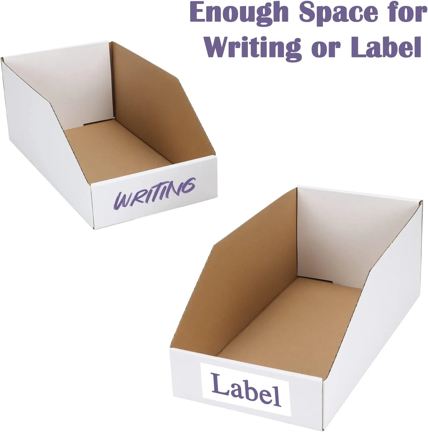 EXYGLO Garage Storage Bins - Pack of 35 Cardboard Shelf Organizer Bins 12x6x4.5inch for Pantry, Parts, Snacks, Bottles, Cans