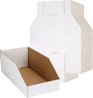 EXYGLO Garage Storage Bins - Pack of 35 Cardboard Shelf Organizer Bins 12x6x4.5inch for Pantry, Parts, Snacks, Bottles, Cans