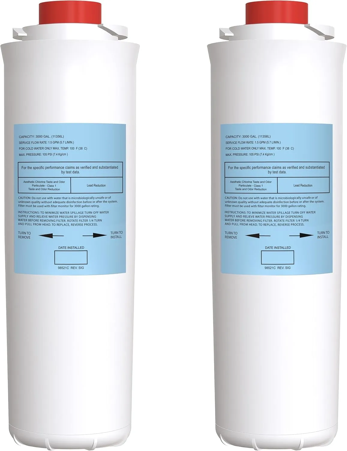 EzH20 51300C Replacement Filter Compatible with Elkay EzH2O EWF3000 (No RFID Chip - 2 Pack)