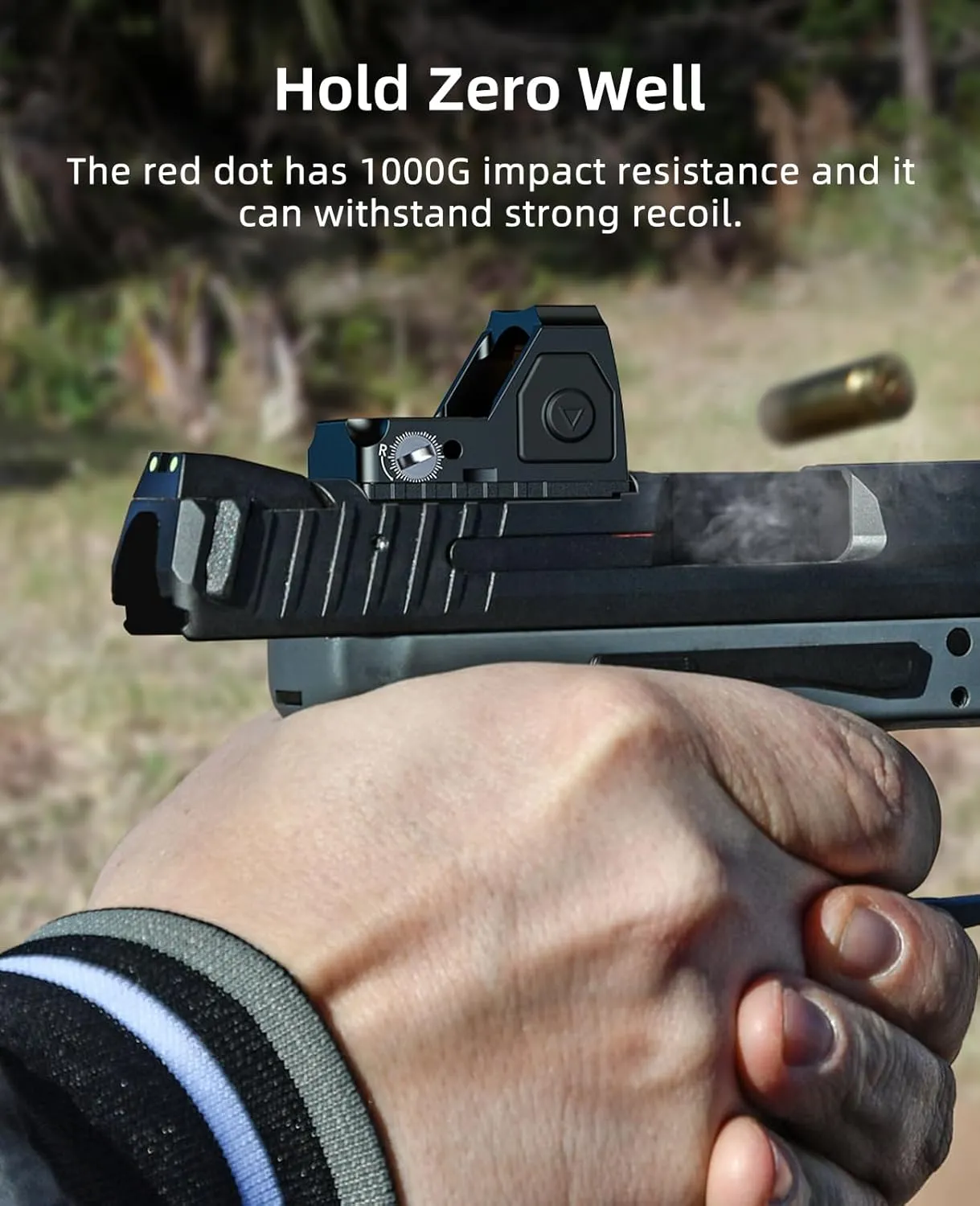 EZshoot Full Sized Red/Green Dot Motion Awake Optic for Pistols, 2MOA Dot, 12 Brightness Adjustment Red/Green Dot Scope, Suitable for RMR, Open Reflex Optics with Adapter Plate for MOS and Picatinny.