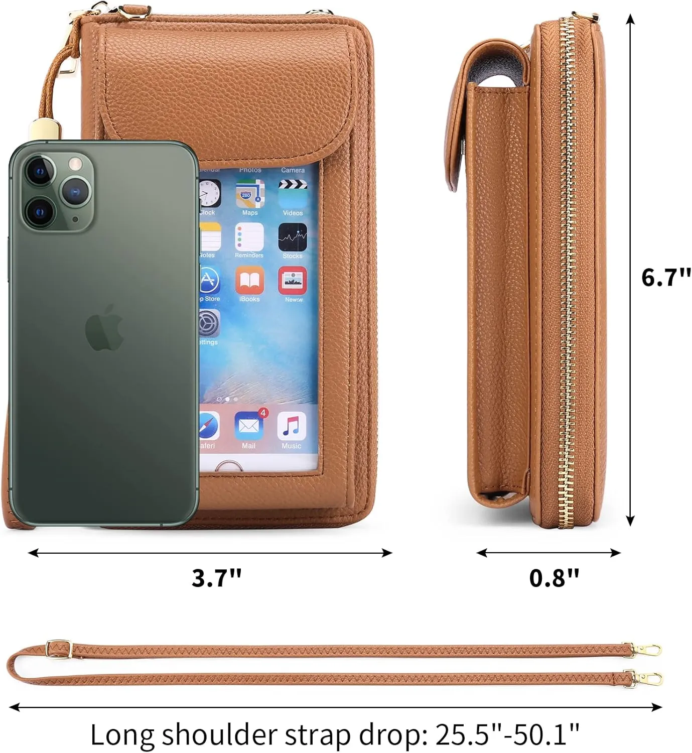FALAN MULE Small Cell Phone Crossbody Bag Purse for Women, PU Leather Wallet Purse…