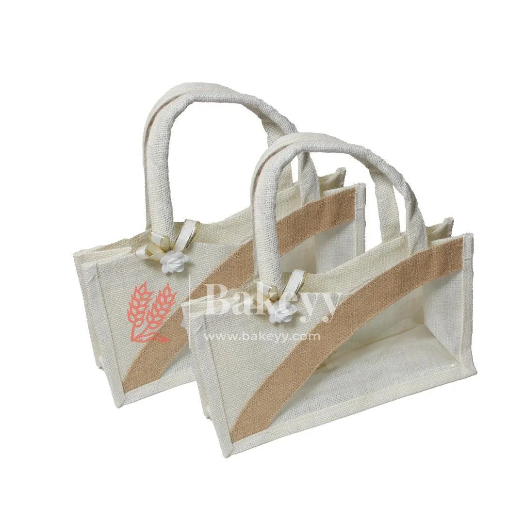 Fancy Jute Bag With Handle | Printed Potli Jute Bag | Window Jute Bag | Gift Return Gifts Bags |