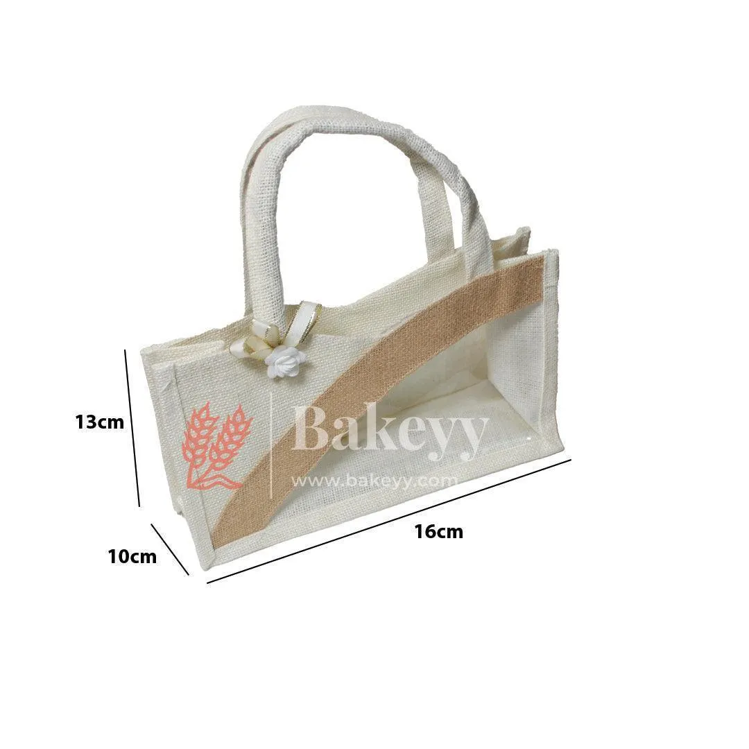 Fancy Jute Bag With Handle | Printed Potli Jute Bag | Window Jute Bag | Gift Return Gifts Bags |