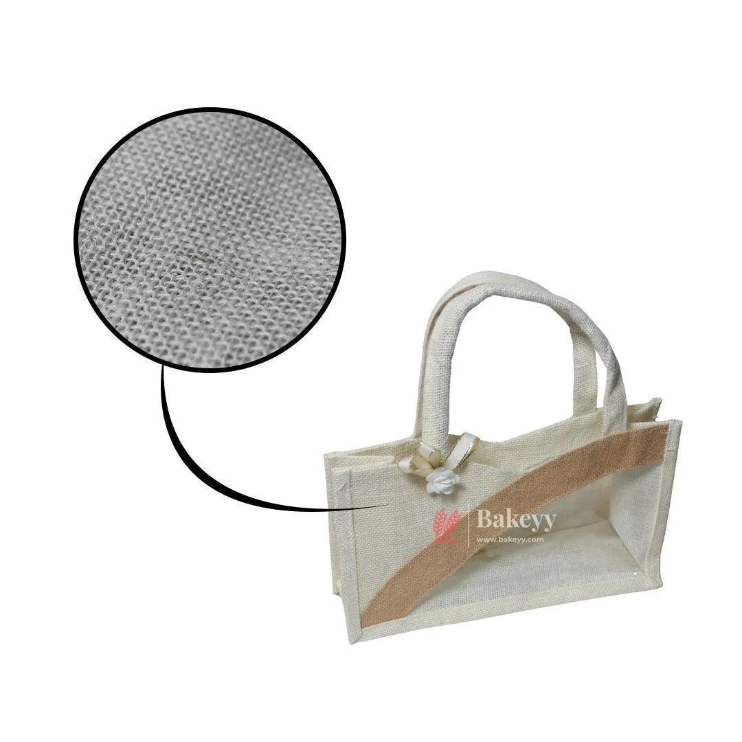 Fancy Jute Bag With Handle | Printed Potli Jute Bag | Window Jute Bag | Gift Return Gifts Bags |