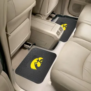 FANMATS 12282 NCAA Iowa Hawkeyes Back Row Utility Car Mats - 2 Piece Set, 14in. x 17in., All Weather Protection, Universal Fit, Deep Resevoir Design, Molded Team Logo