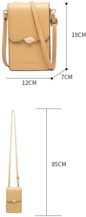 Fashion Touch Screen Crossbody Cellphone Purse, RFID Blocking Wallet with Card Slots