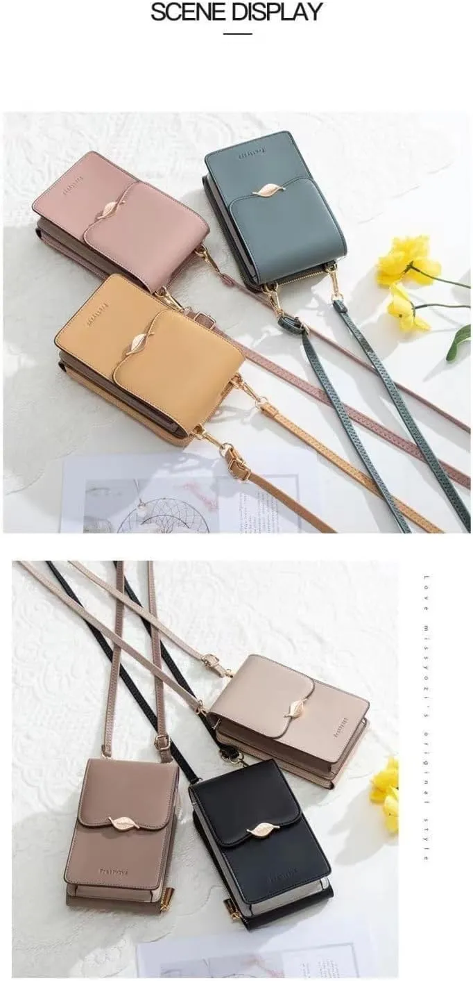 Fashion Touch Screen Crossbody Cellphone Purse, RFID Blocking Wallet with Card Slots