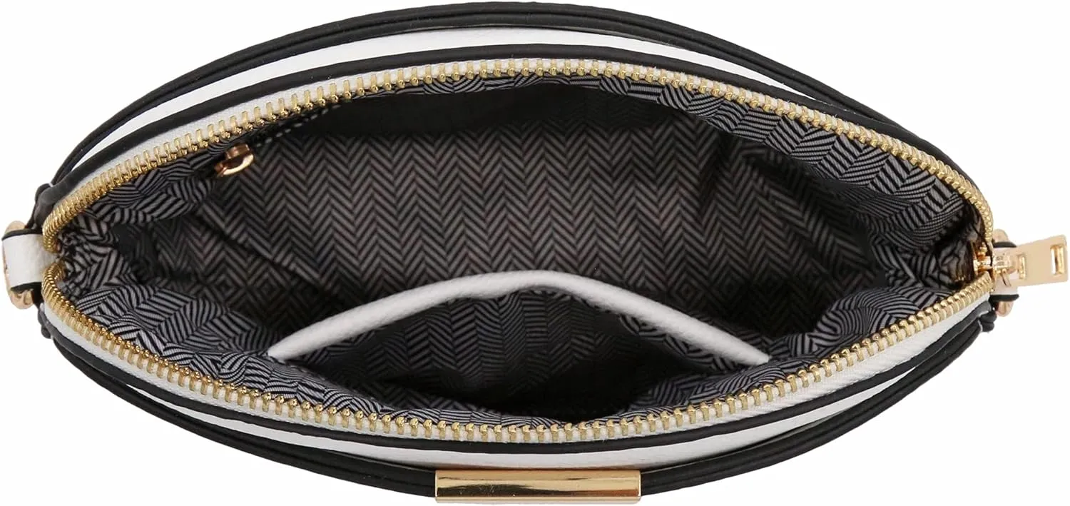 FashionPuzzle Faux Leather Small Dome Crossbody Bag with Chain Strap