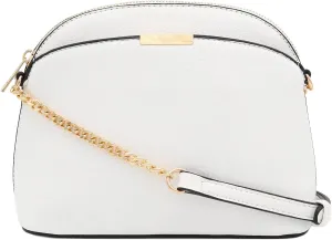FashionPuzzle Faux Leather Small Dome Crossbody Bag with Chain Strap