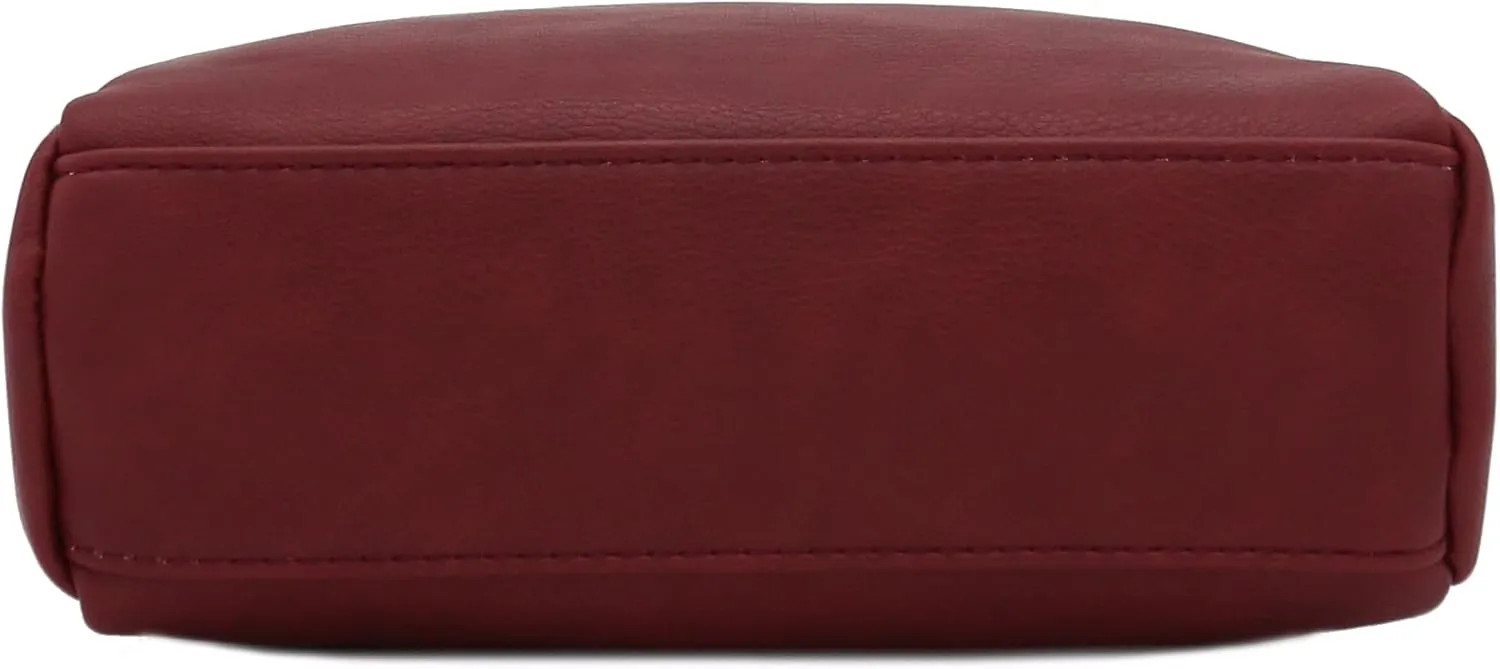 FashionPuzzle Triple Zip Small Crossbody Bag