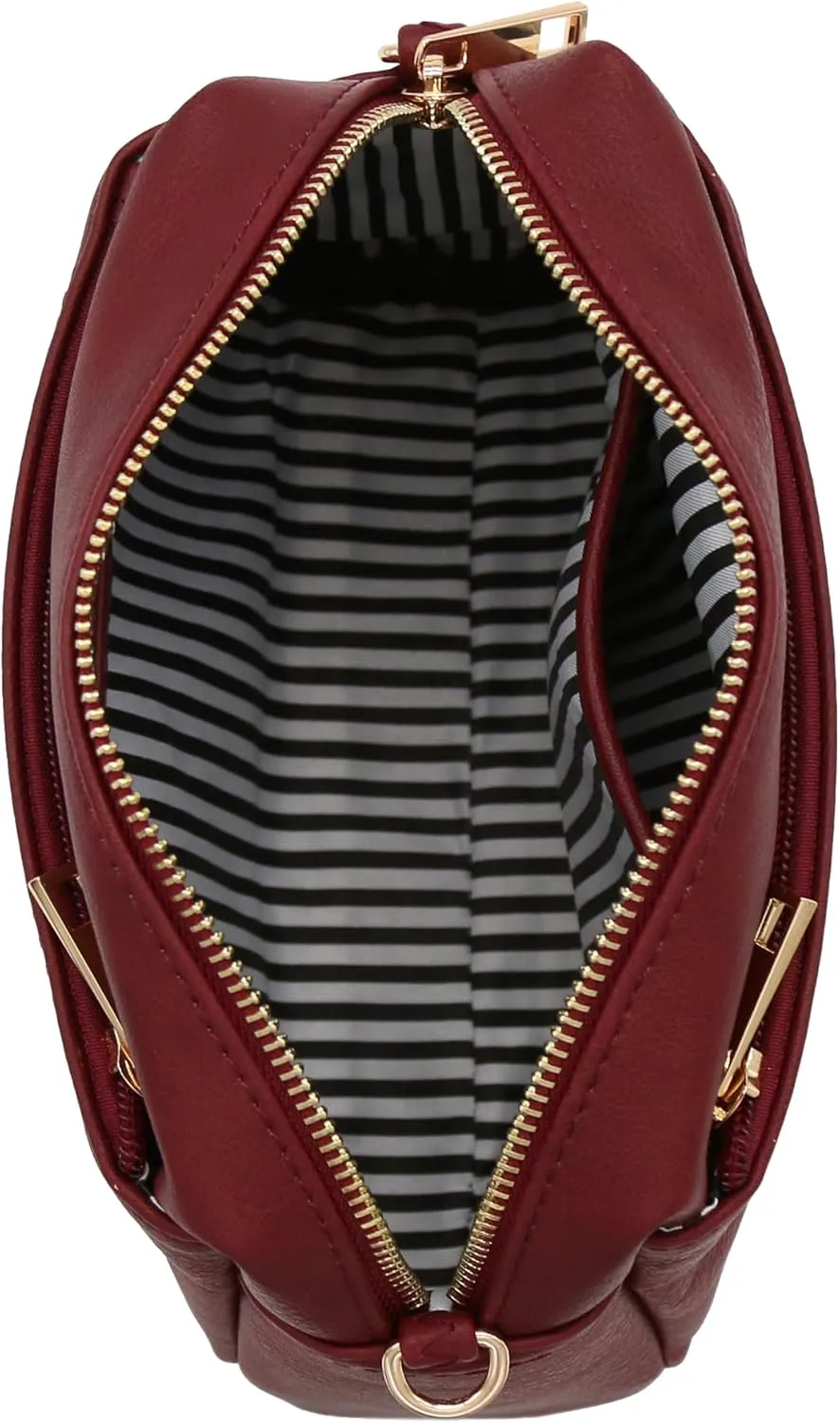 FashionPuzzle Triple Zip Small Crossbody Bag