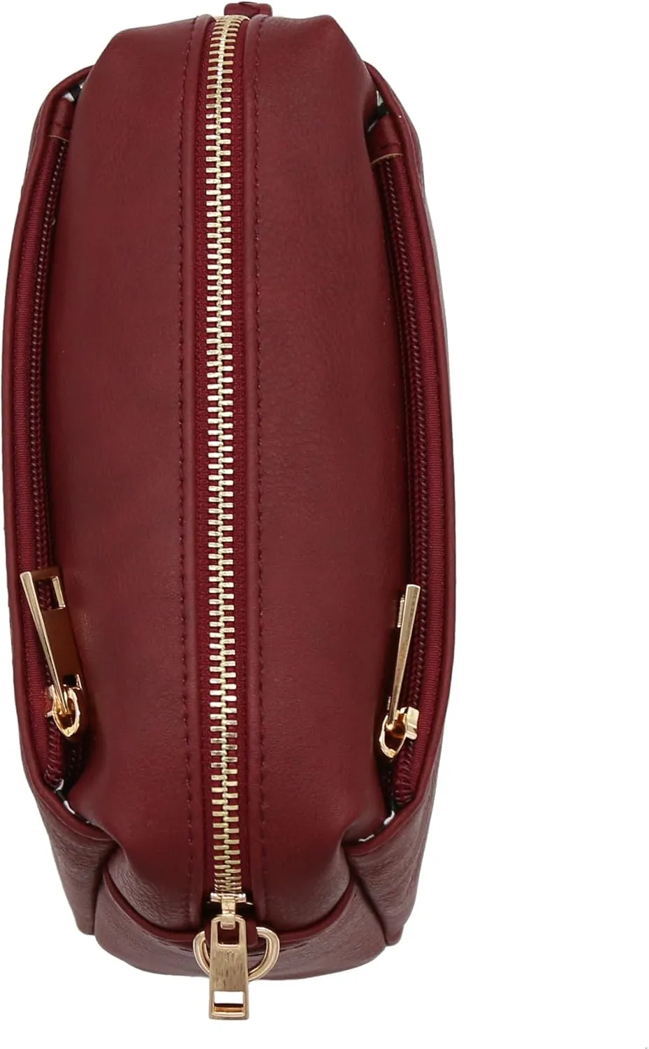 FashionPuzzle Triple Zip Small Crossbody Bag