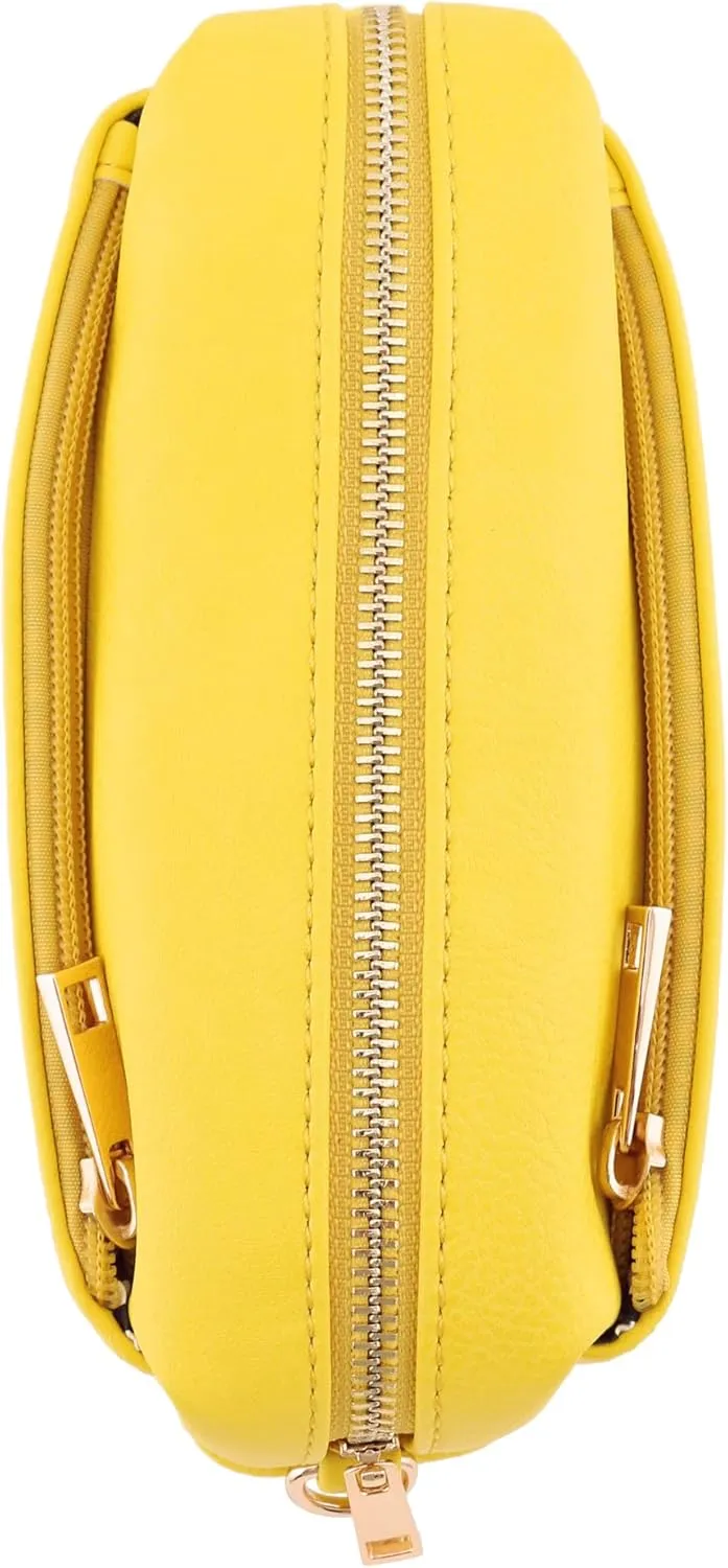 FashionPuzzle Triple Zip Small Crossbody Bag