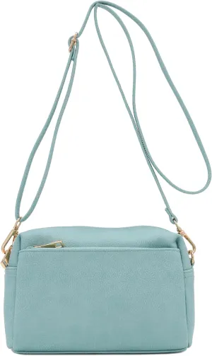 FashionPuzzle Triple Zip Small Crossbody Bag