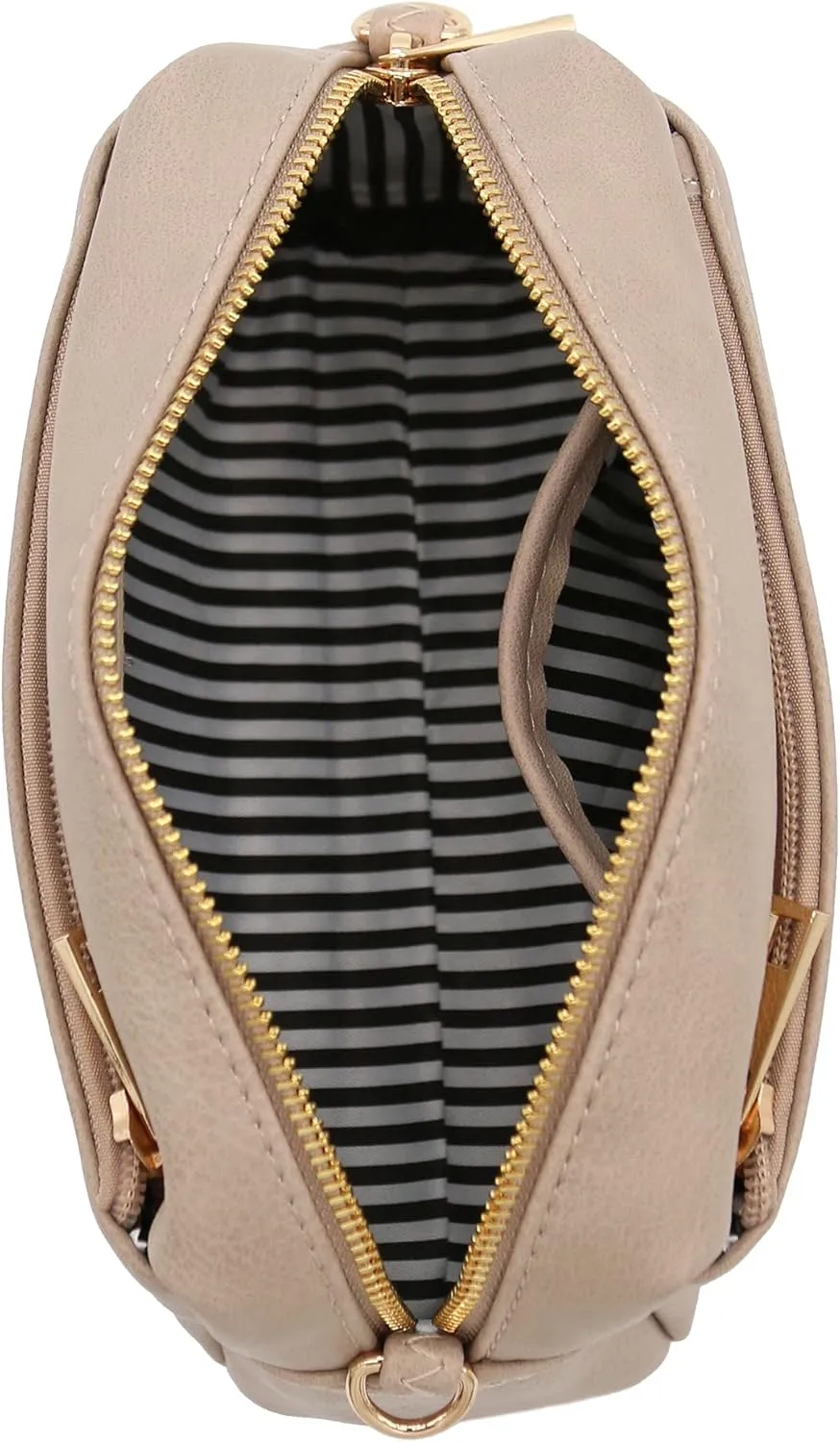 FashionPuzzle Triple Zip Small Crossbody Bag
