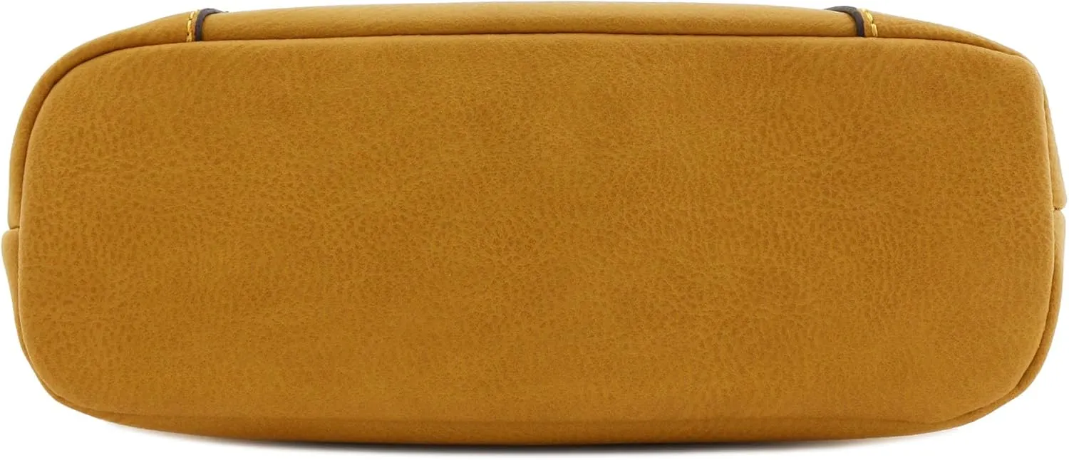 FashionPuzzle Triple Zipper Pocket Medium Crossbody Bag