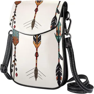 Faux Leather Crossbody Bag for Women, Messenger Bag, Shoulder Bag, arrows pattern
